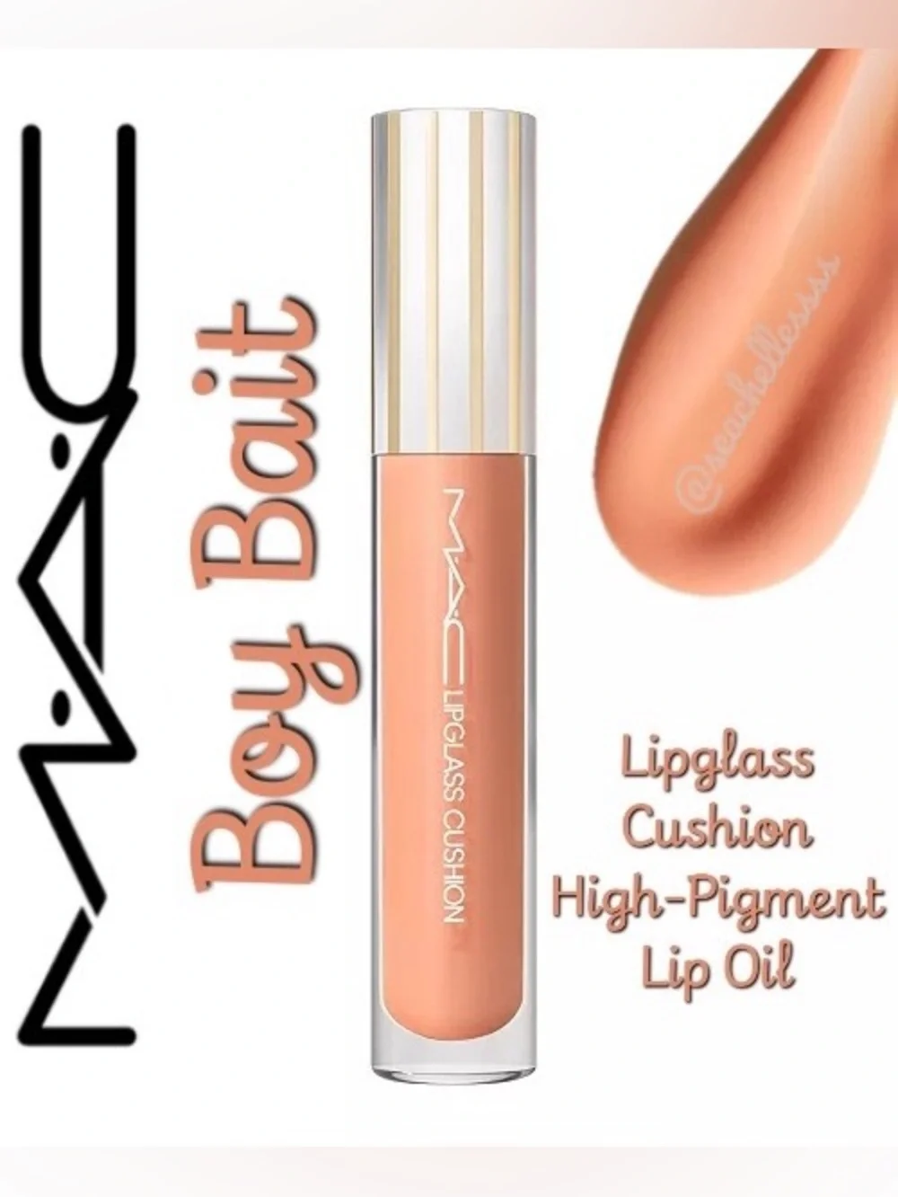 MAC Cosmetics Boy Bait Lipglass Cushion High Pigment Lip Oil Brand New In Box